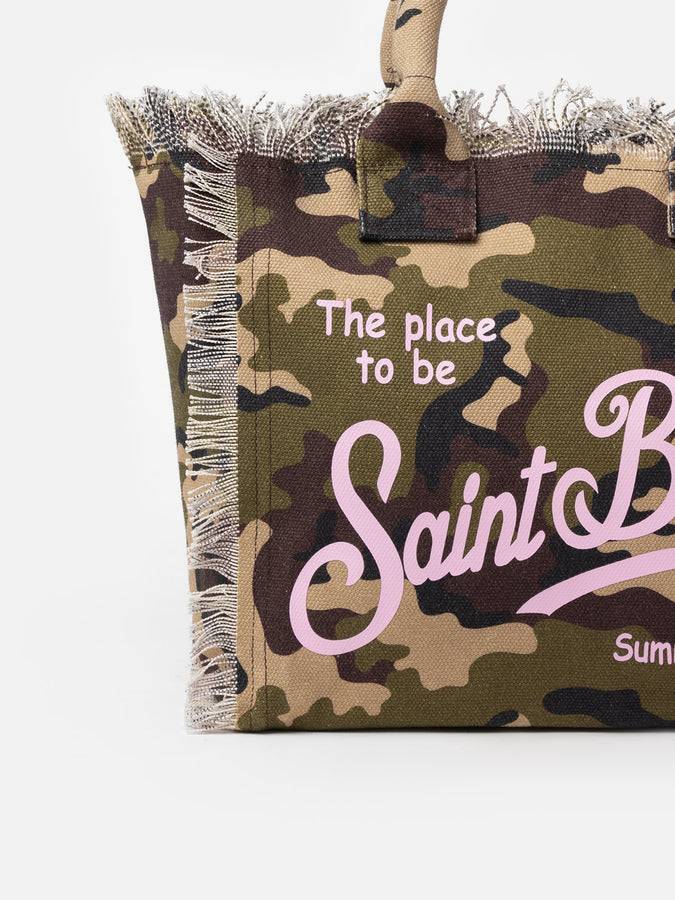 Mc2 Saint Barth Borsa tote Vanity in tela di cotone mimetico Negozio