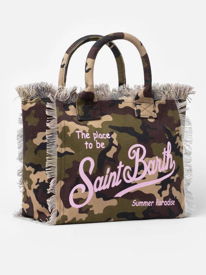 Mc2 Saint Barth Borsa tote Vanity in tela di cotone mimetico Negozio