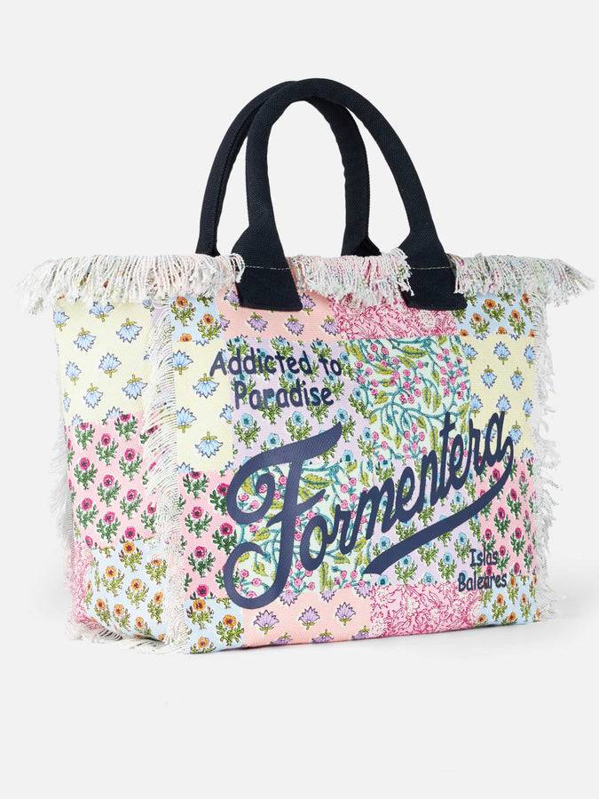 Mc2 Saint Barth Borsa tote Vanity in tela di cotone con applicazione di fiori Formentera Vendite stagionali