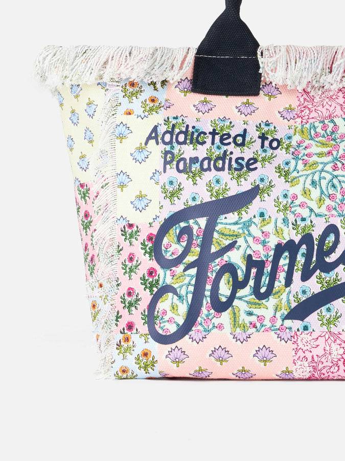 Mc2 Saint Barth Borsa tote Vanity in tela di cotone con applicazione di fiori Formentera Vendite stagionali