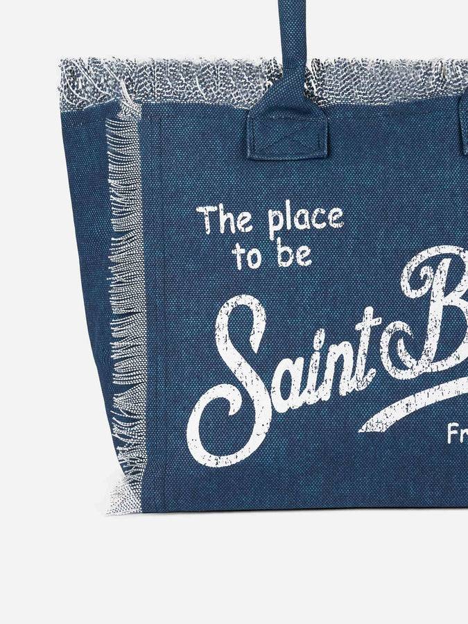 Mc2 Saint Barth Borsa tote Vanity in tela di cotone indaco Cyber Monday