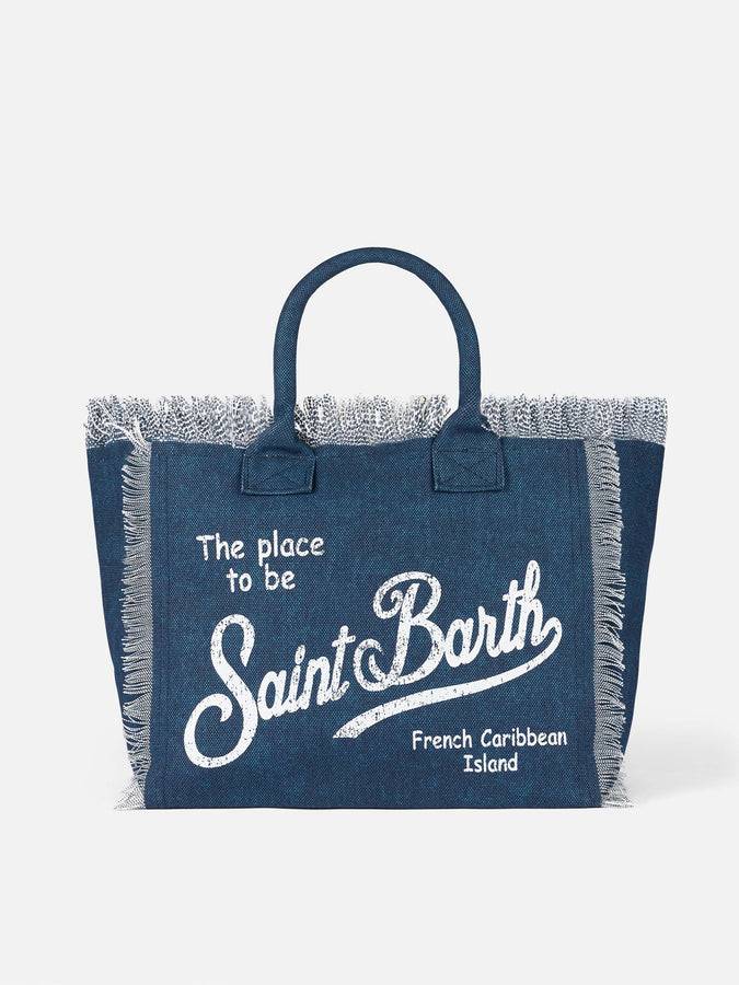 Mc2 Saint Barth Borsa tote Vanity in tela di cotone indaco Cyber Monday