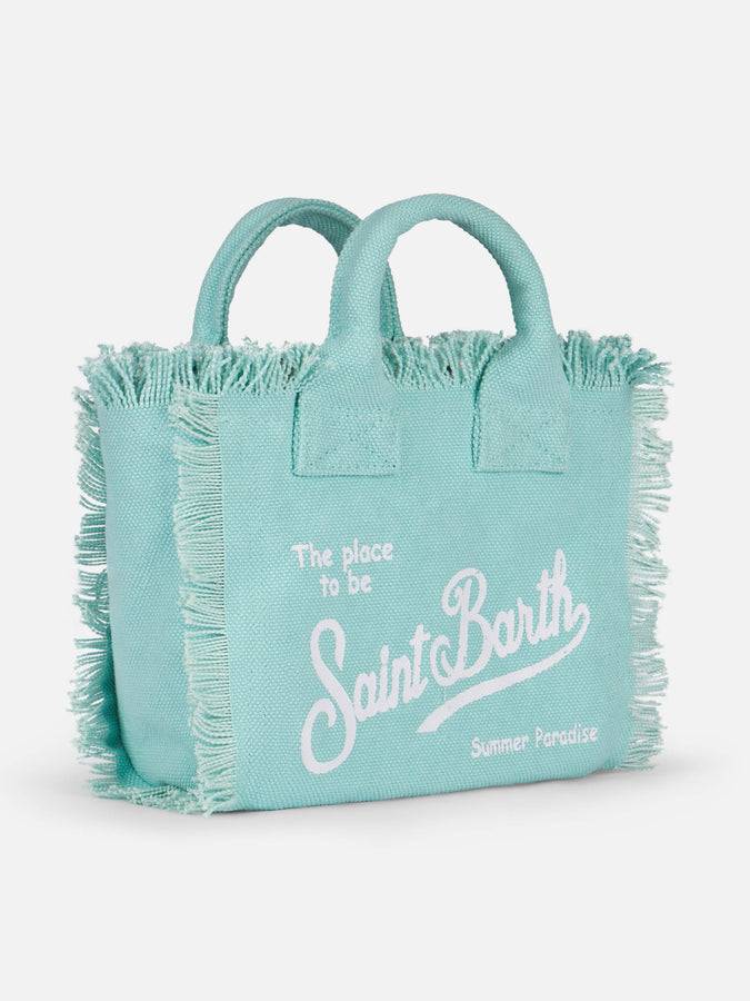 Mc2 Saint Barth Borsa Mini Vanity in tela di cotone verde acqua Offerta Giorno del Papà