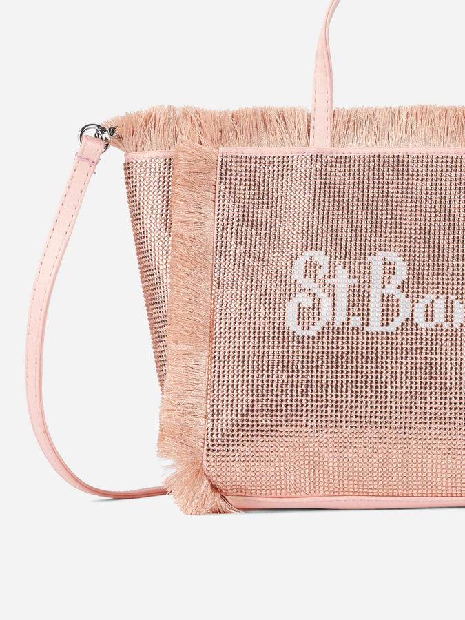 Mc2 Saint Barth Borsa Mini Vanity con frange e strass rose gold Offerta Anniversario