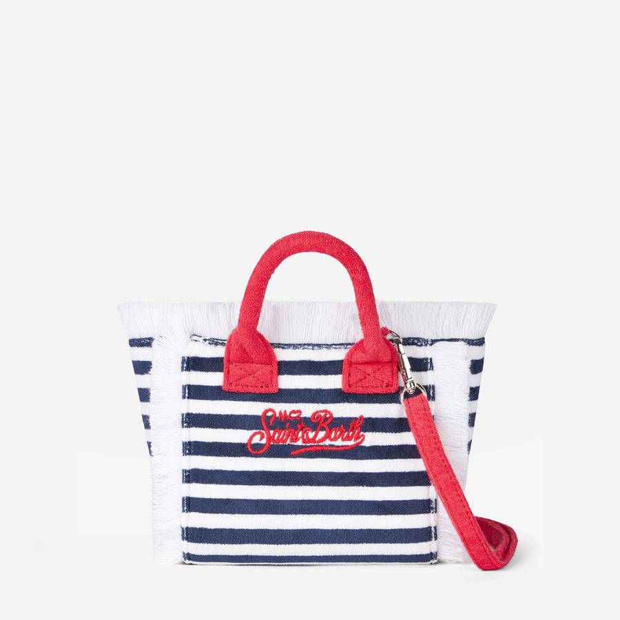 Mc2 Saint Barth Borsa a mano Mini Vanity in spugna a righe Offerta migliore
