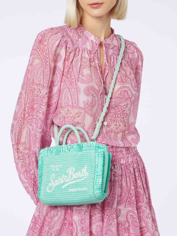 Mc2 Saint Barth Borsa Mini Vanity Straw verde acqua Online Outlet