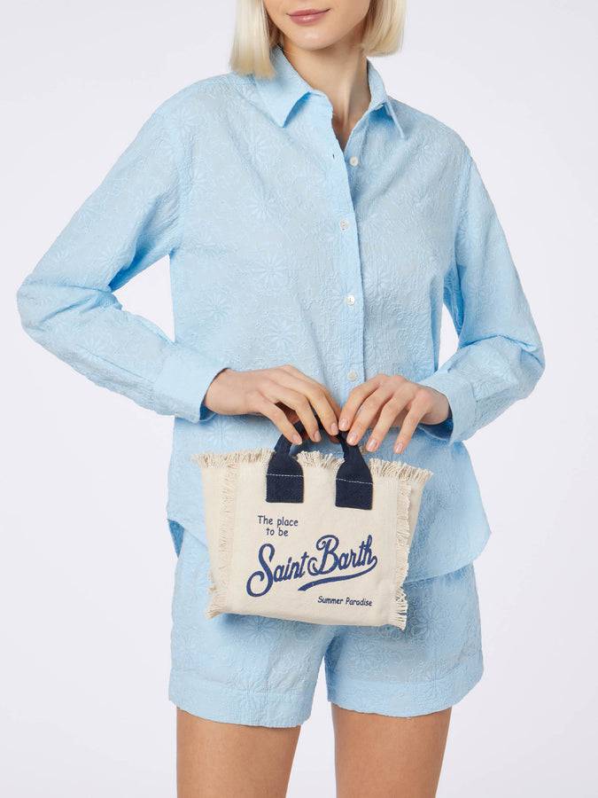 Mc2 Saint Barth Borsa Mini Vanity in tela di cotone naturale Offerta temporanea