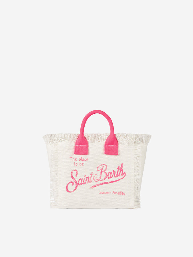 Mc2 Saint Barth Off-white cotton canvas Mini Vanity bag Liquidazione