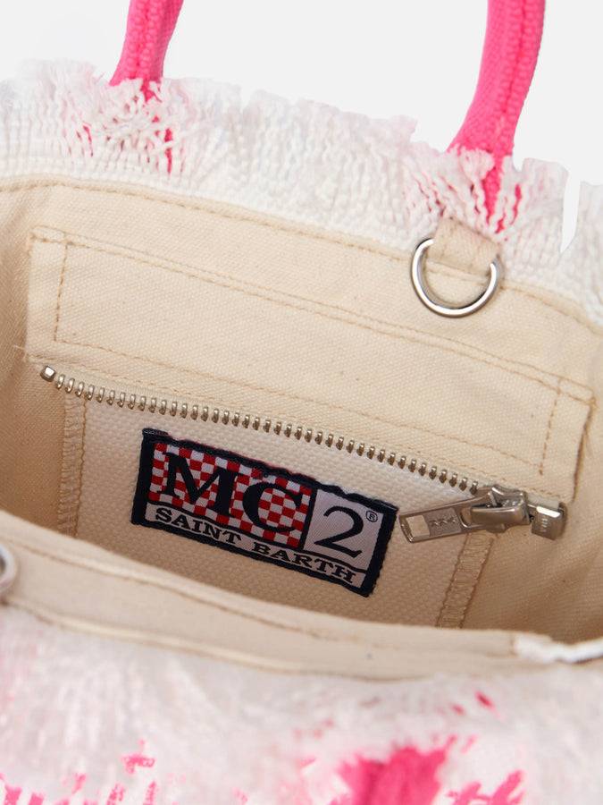 Mc2 Saint Barth Off-white cotton canvas Mini Vanity bag Liquidazione