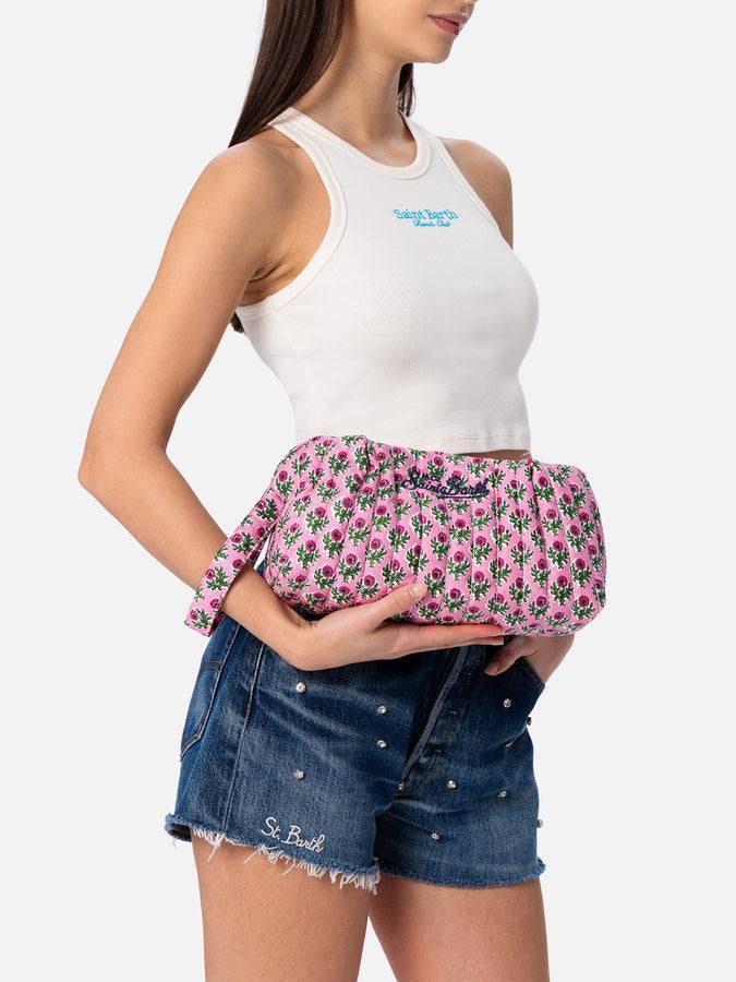 Mc2 Saint Barth Pochette piccola trapuntata con patch floreale Prezzo basso