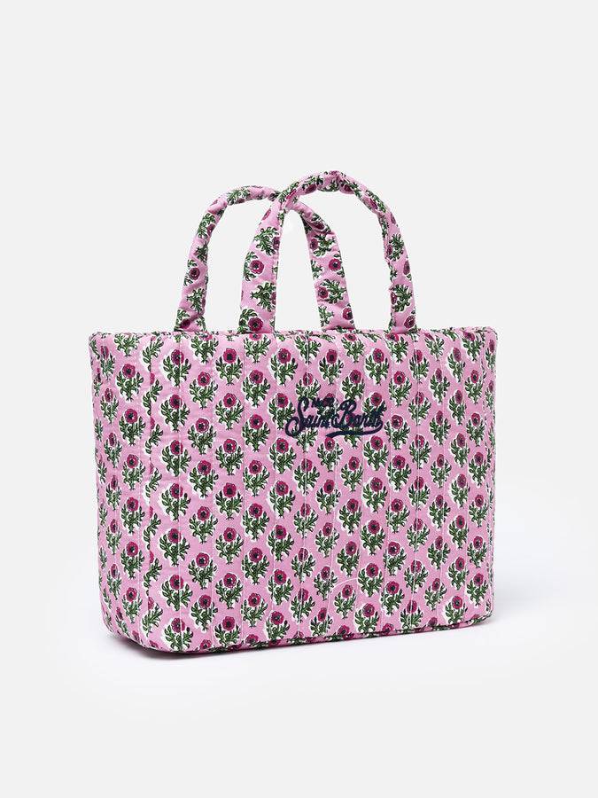 Mc2 Saint Barth Borsa Soft Tote Mid trapuntata a fiori rosa Offerta settimanale