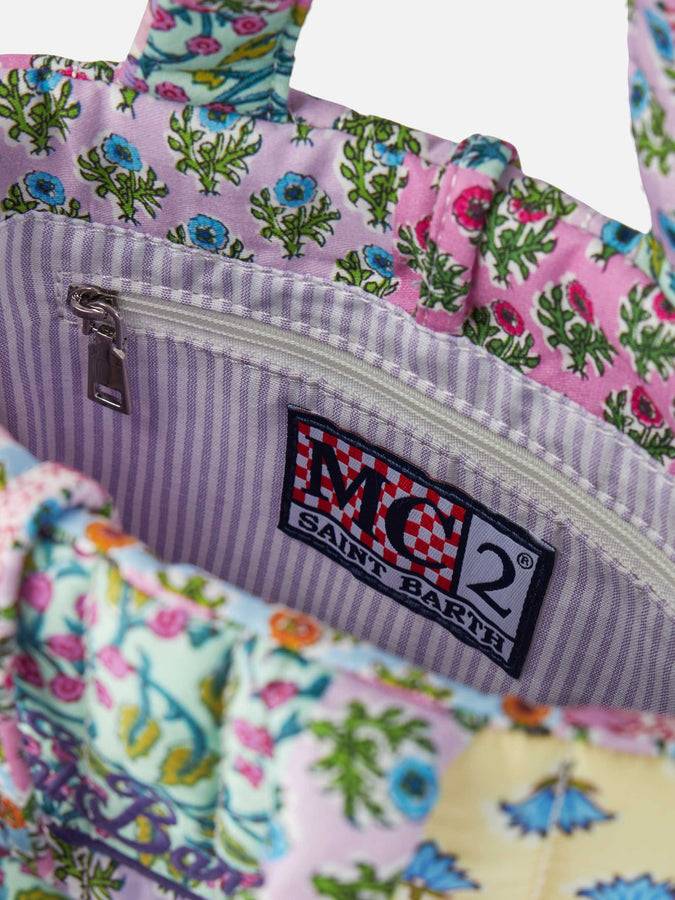 Mc2 Saint Barth Borsa Soft Tote Mini trapuntata a fiori multicolor Ritorno libero