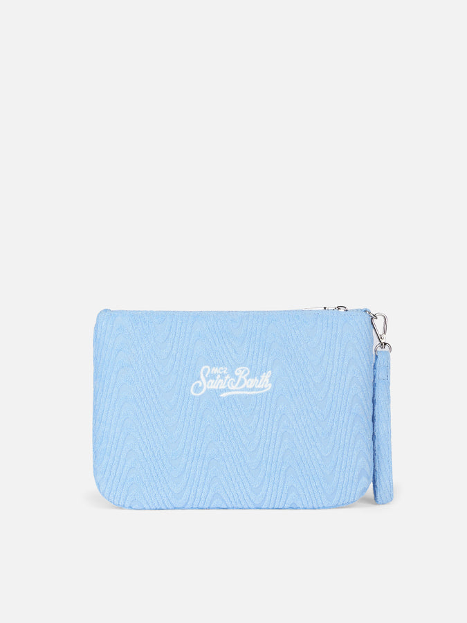 Mc2 Saint Barth Pouch Parisienne in spugna azzurra a bassorilievo Promozione temporanea