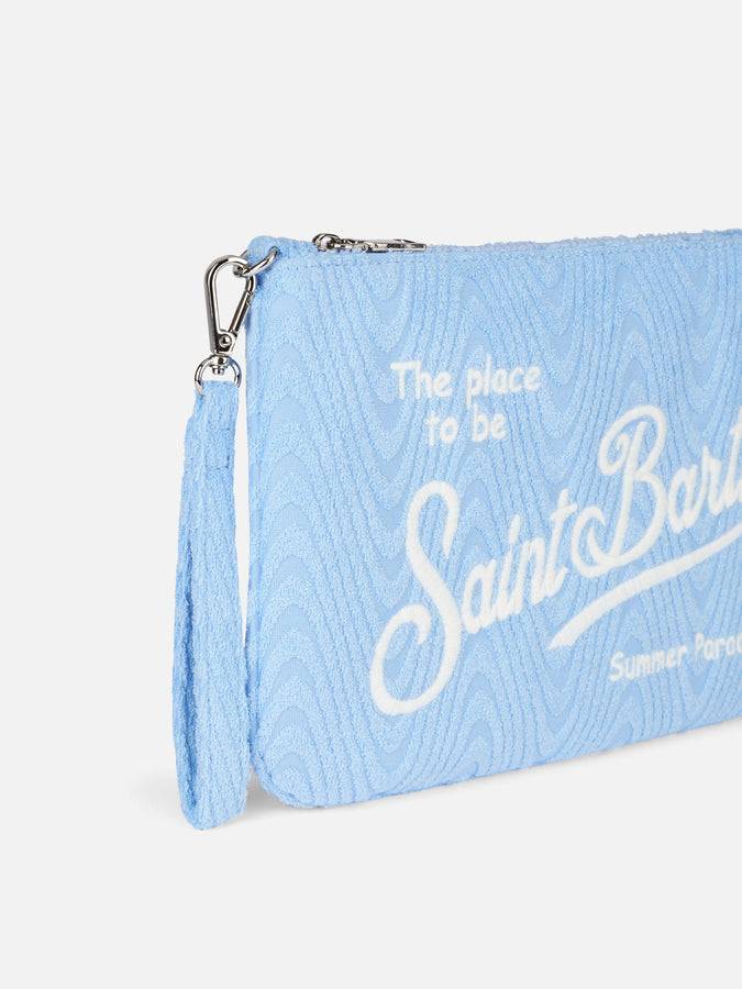 Mc2 Saint Barth Pouch Parisienne in spugna azzurra a bassorilievo Promozione temporanea