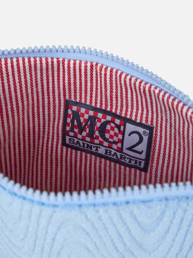 Mc2 Saint Barth Pouch Parisienne in spugna azzurra a bassorilievo Promozione temporanea