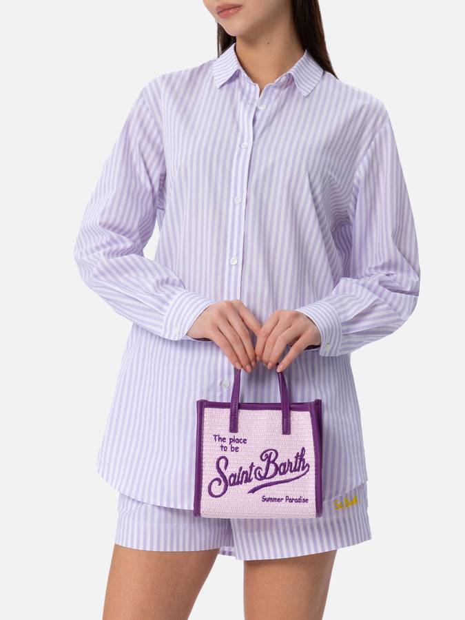 Mc2 Saint Barth Borsa a mano Mini Vivian in paglia lilla Only for today