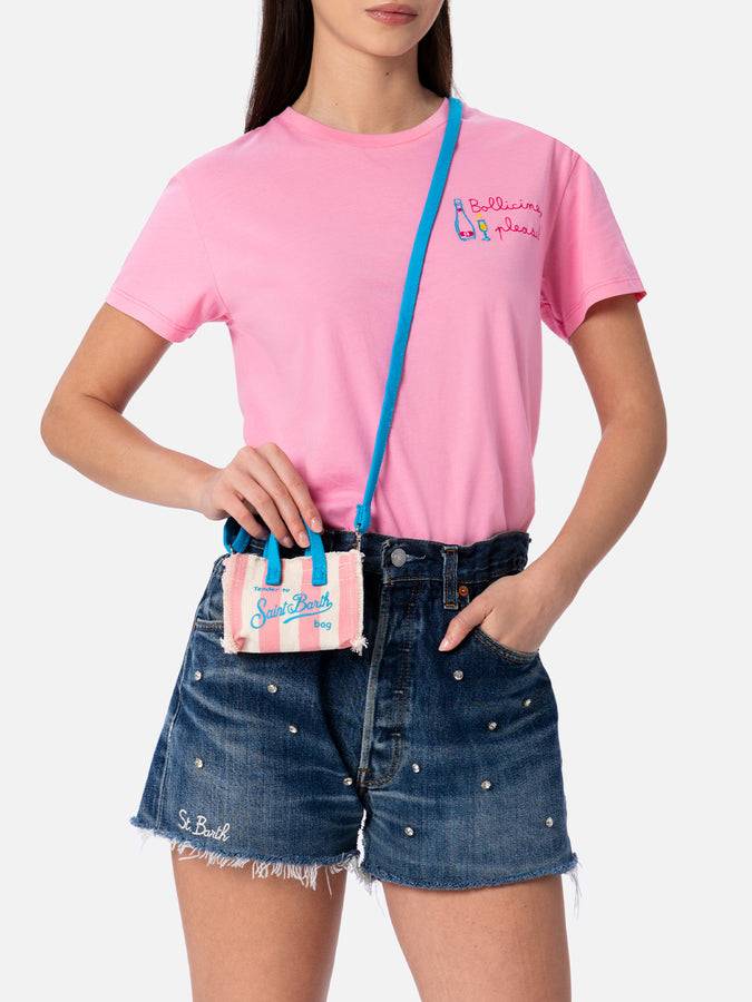 Mc2 Saint Barth Portachiavi in ​​tela di cotone rigata rosa Fino al 55% di sconto
