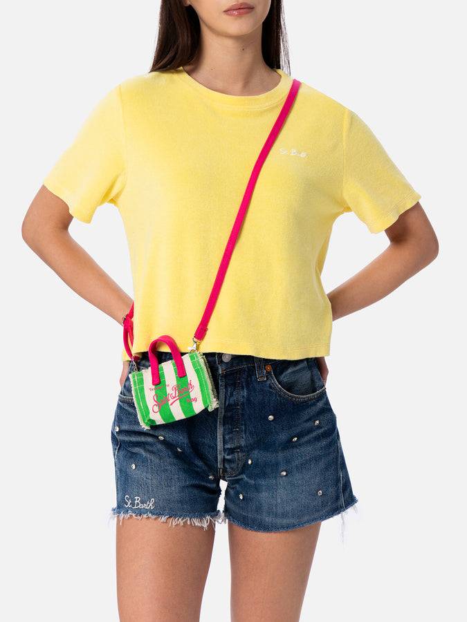 Mc2 Saint Barth Portachiavi in ​​tela di cotone rigata verde Discount Store per i nuovi prodotti