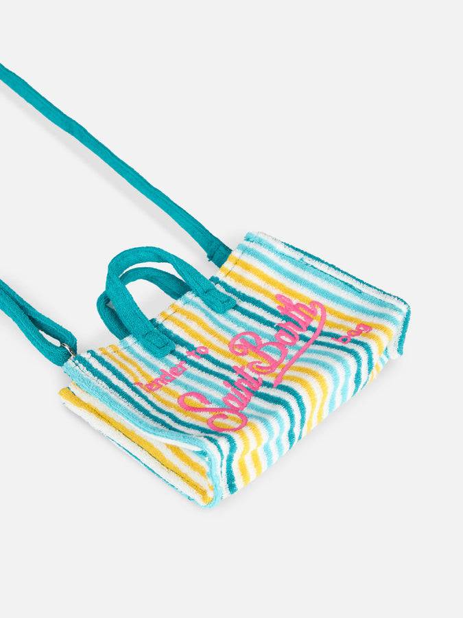 Mc2 Saint Barth Porta cellulare in spugna goffrata a righe multicolore Super sconto