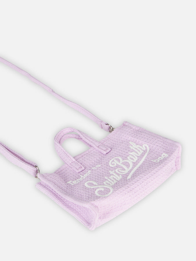 Mc2 Saint Barth Borsa per cellulare in tessuto di cotone waffle lilla Officina