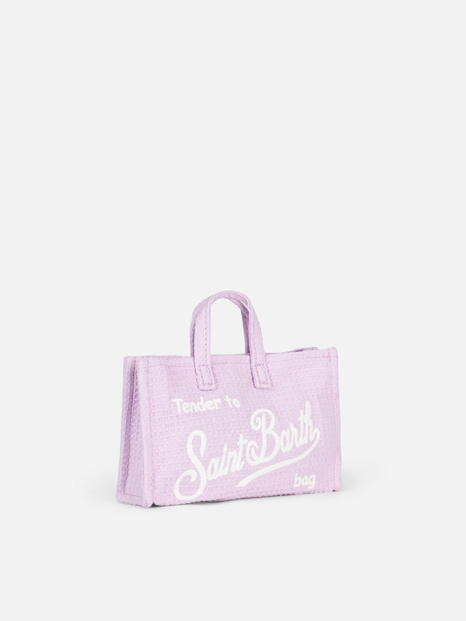 Mc2 Saint Barth Borsa per cellulare in tessuto di cotone waffle lilla Officina
