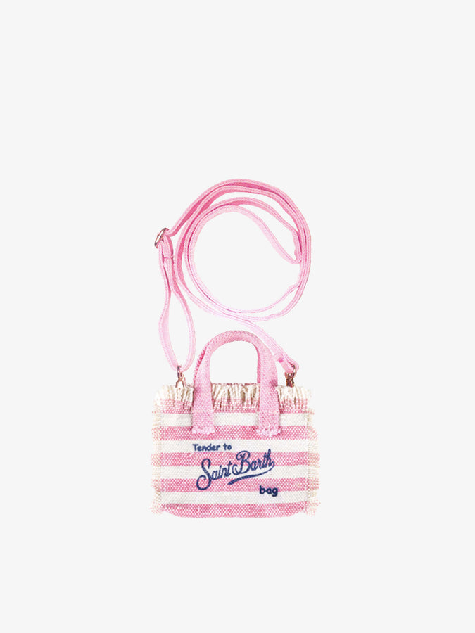 Mc2 Saint Barth Portachiavi in ​​canvas a righe rosa con tracolla Italia