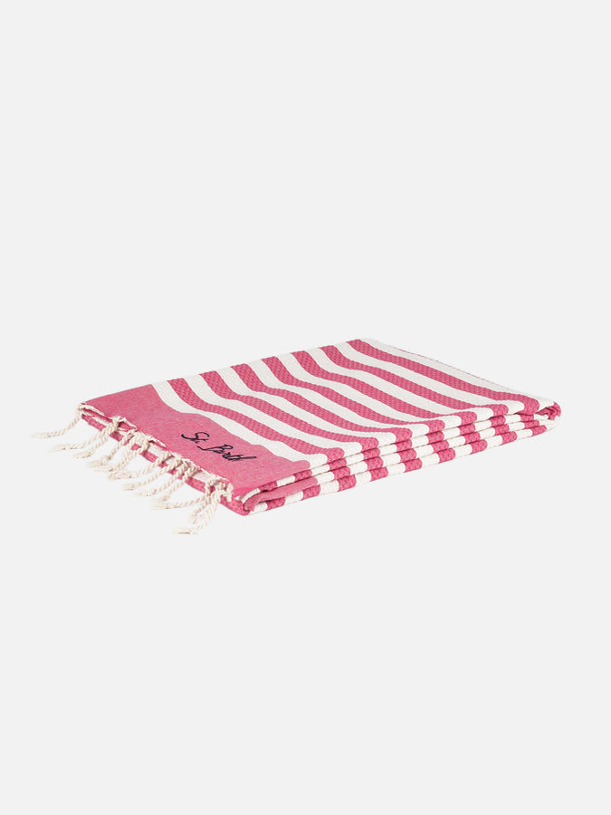 Mc2 Saint Barth Asciugamano fouta classico a nido d'ape con stampa a righe Vendita