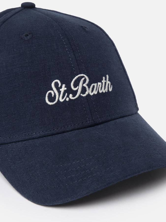 Mc2 Saint Barth Berretto da baseball ricamato in lino Catcher Offerta