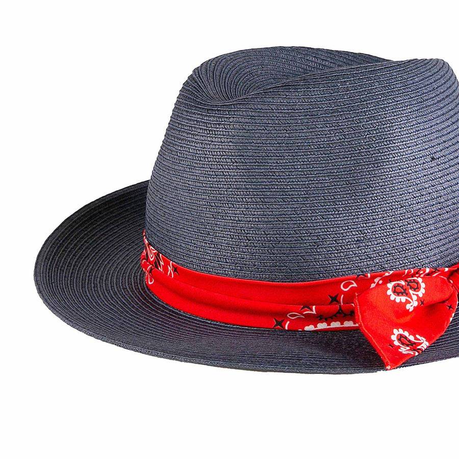 Mc2 Saint Barth Cappello in fibra di carta blue jeans con fascia stampa bandana Vendita Calda