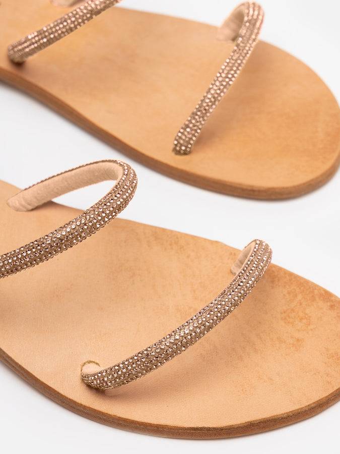 Mc2 Saint Barth Sandali flat avvolgenti con strass oro Comprare a buon mercato