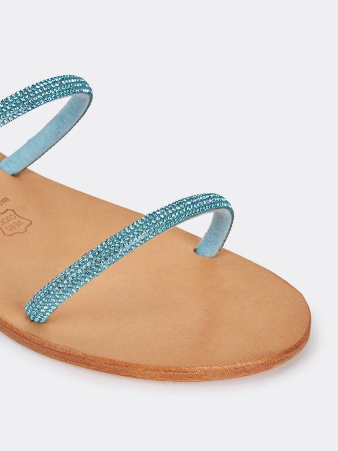 Mc2 Saint Barth Sandali flat avvolgenti con strass turchesi Fornitura limitata