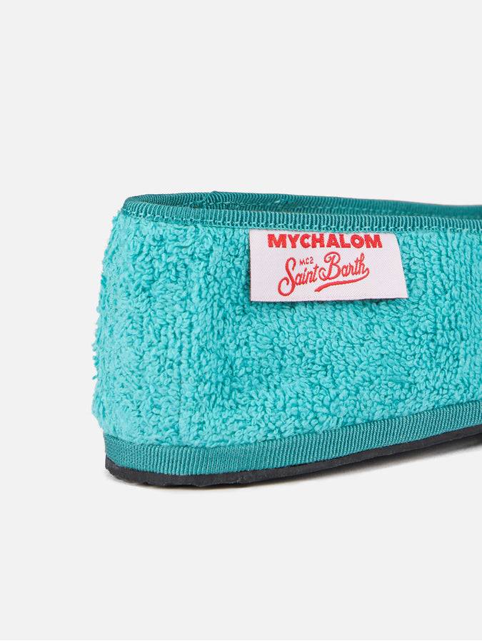 Mc2 Saint Barth Mocassino pantofola da donna in spugna acquamarina | MY CHALOM SPECIAL EDITION Shopping online