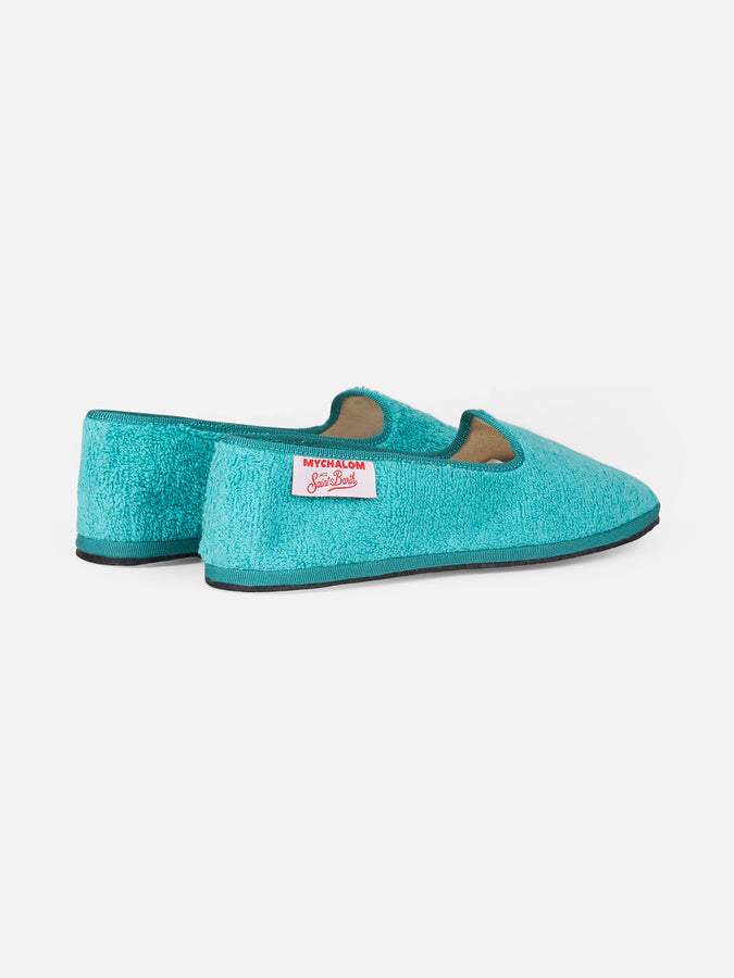 Mc2 Saint Barth Mocassino pantofola da donna in spugna acquamarina | MY CHALOM SPECIAL EDITION Shopping online
