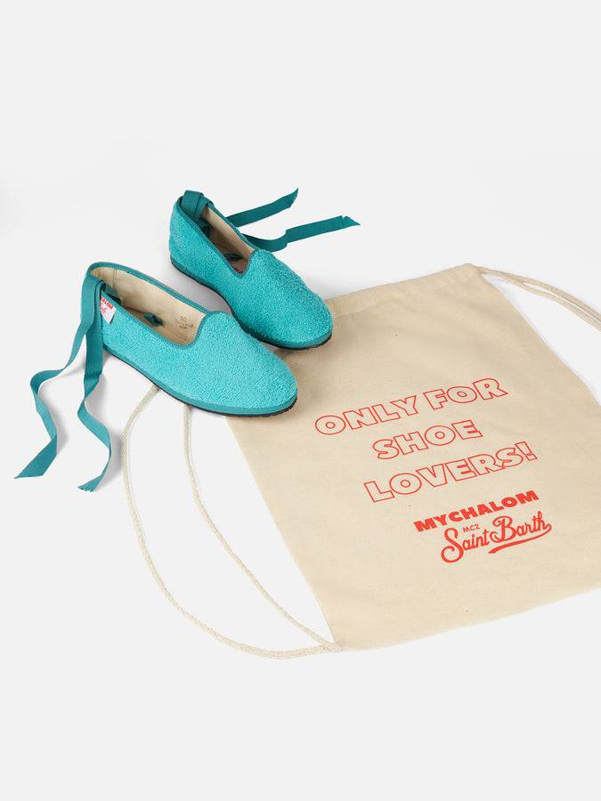 Mc2 Saint Barth Mocassino pantofola da donna in spugna acquamarina | MY CHALOM SPECIAL EDITION Shopping online