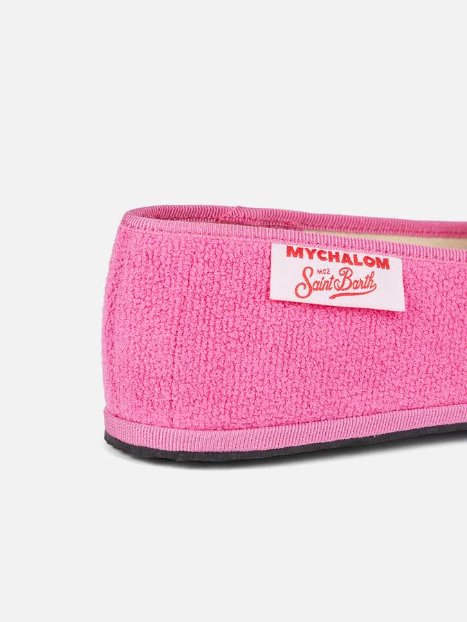 Mc2 Saint Barth Mocassino pantofola da donna in spugna rosa | MY CHALOM SPECIAL EDITION Offerta esclusiva