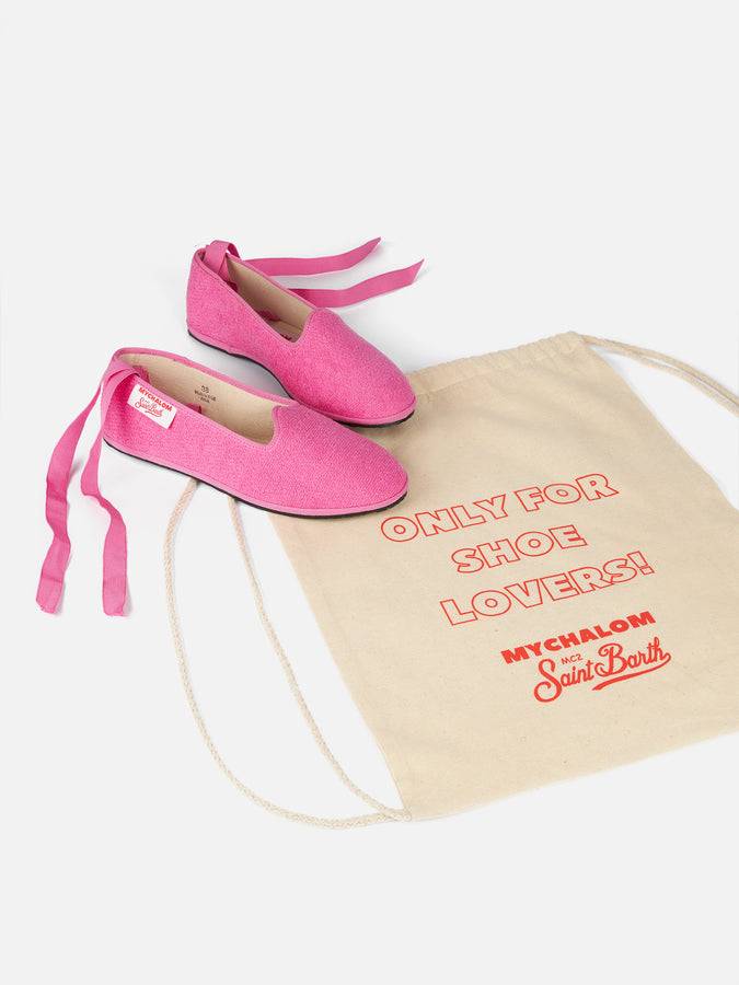 Mc2 Saint Barth Mocassino pantofola da donna in spugna rosa | MY CHALOM SPECIAL EDITION Offerta esclusiva