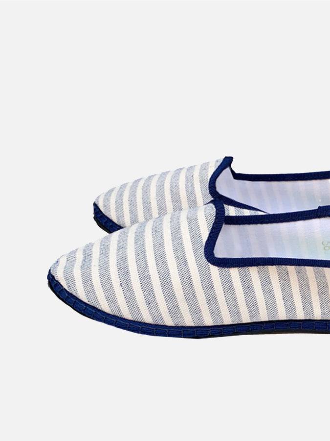 Mc2 Saint Barth Pantofole friulane in tela a righe blu Black Friday