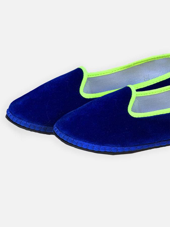 Mc2 Saint Barth Pantofole friulane in velluto bluette Offerta natalizia