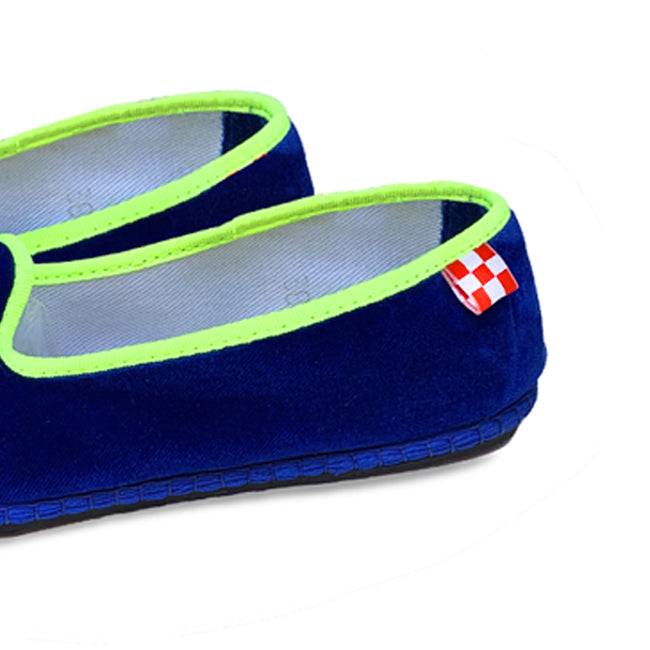 Mc2 Saint Barth Pantofole friulane in velluto bluette Offerta natalizia