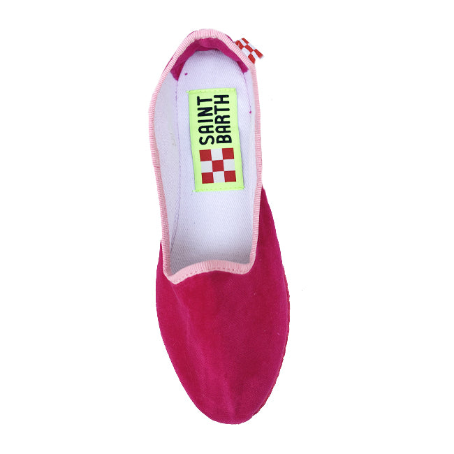 Mc2 Saint Barth Pantofole friulane in velluto fucsia Offerta Pasqua