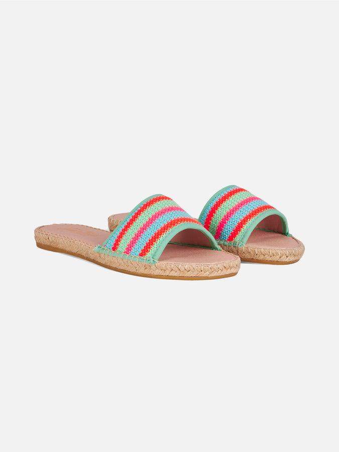 Mc2 Saint Barth Espadrillas da donna con righe all'uncinetto