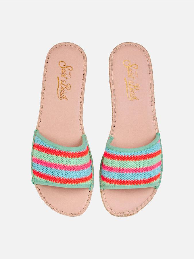 Mc2 Saint Barth Espadrillas da donna con righe all'uncinetto Smaltimento dello stoccaggio