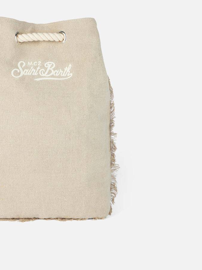 Mc2 Saint Barth Beige boat linen backpack Latest fashion