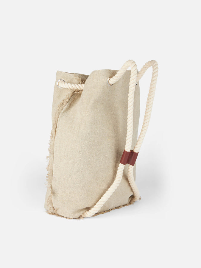 Mc2 Saint Barth Beige boat linen backpack Latest fashion