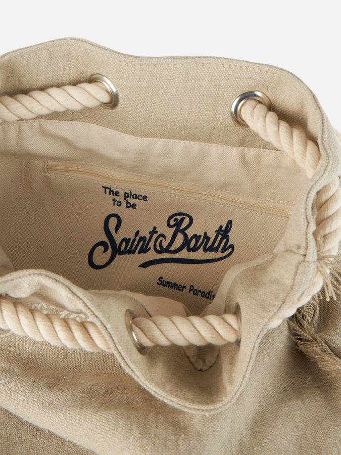 Mc2 Saint Barth Beige boat linen backpack Latest fashion