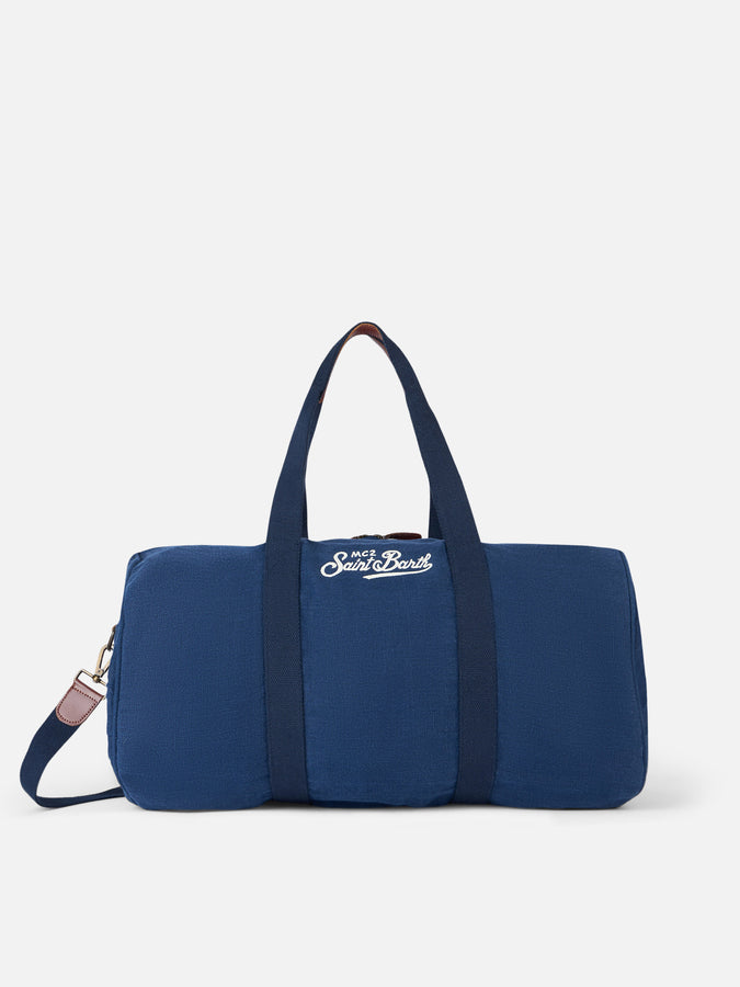 Mc2 Saint Barth Borsone da viaggio Jetleg in lino blu Online Outlet