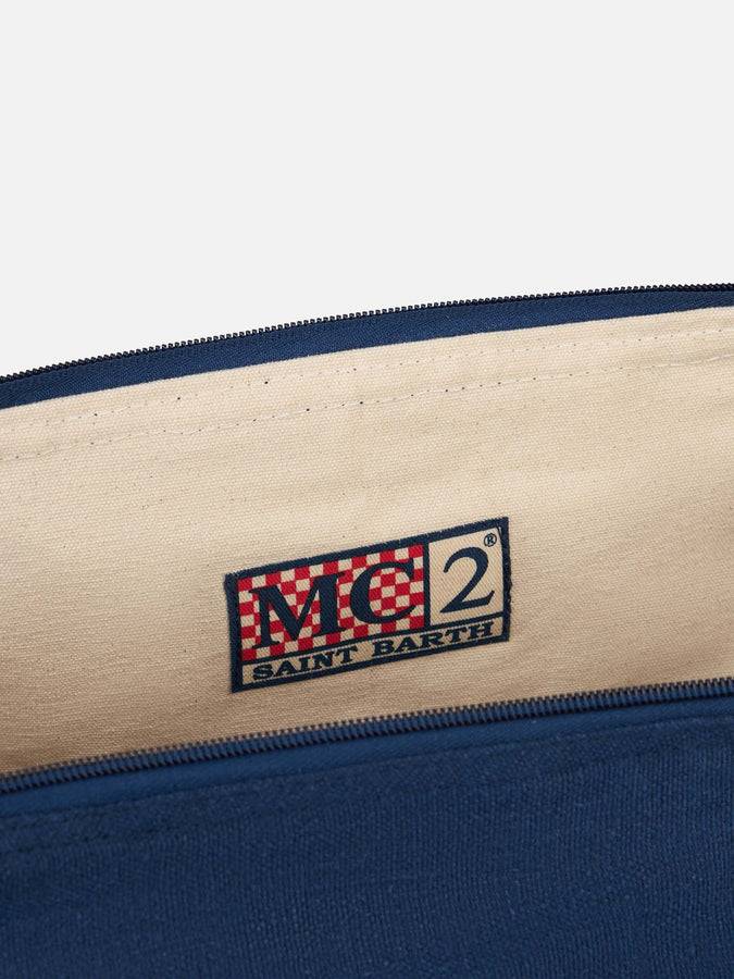 Mc2 Saint Barth Borsone da viaggio Jetleg in lino blu Online Outlet