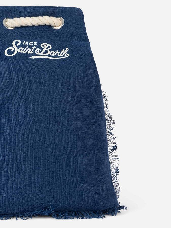 Mc2 Saint Barth Blue boat linen backpack Offerta temporanea