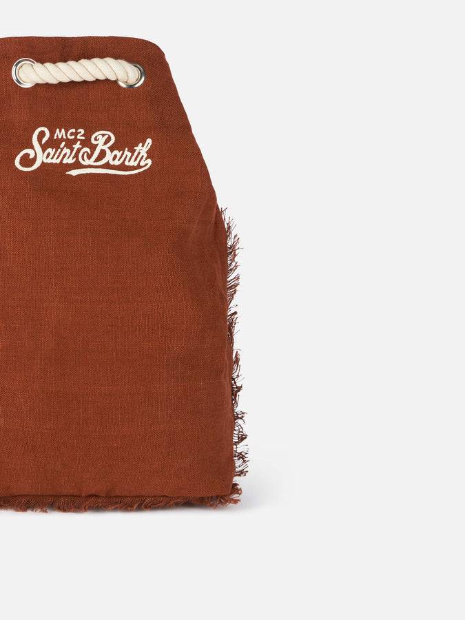 Mc2 Saint Barth Brown boat linen backpack Grandi sconti