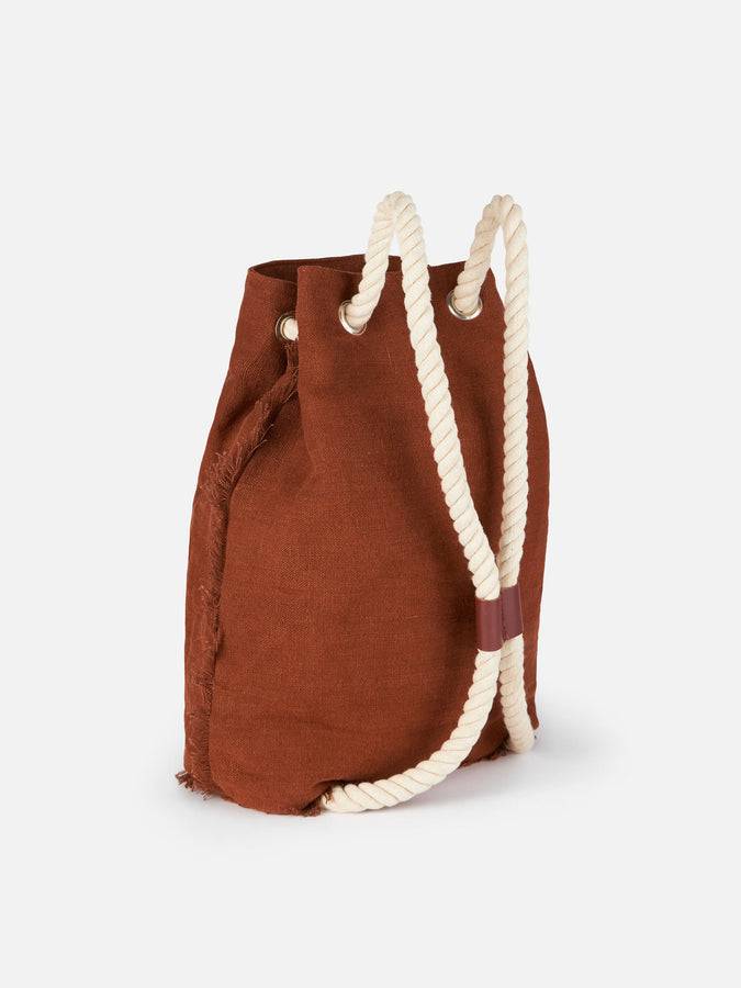 Mc2 Saint Barth Brown boat linen backpack Grandi sconti